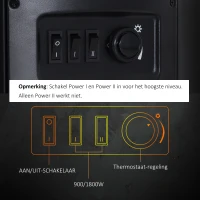 HOMCOM LED Elektrische kachel met vlameffect wandkachel vrijstaande haard haardkachel 900 / 1800 W(m-5)