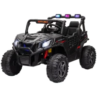 AIYAPLAY 24V 2 Seater Kids Electric Car with Remote Control, Suspension System,  Slow Start, 3 Speeds, for 3-8 Years, Black(m-11)