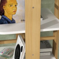 AIYAPLAY Estante para Livros Infantil Estante para Crianças com Rodas 3 Prateleiras 48x48x99,5 cm Branco e Madeira(m-9)