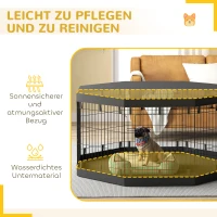 PawHut Puppyren, 76 cm Hoog/ong. 2,5 m², 8 Panelen, Bodemzeil, Combo-Dakzeil(m-4)