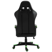 Vinsetto Cadeira ergonômica gaming de escritório Altura ajustável giratório 61x70x121-129 cm Verde(m-9)