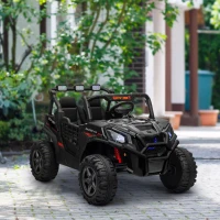 AIYAPLAY 24V 2 Seater Kids Electric Car with Remote Control, Suspension System,  Slow Start, 3 Speeds, for 3-8 Years, Black(m-10)
