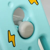 HOMCOM 2 in 1 Kids Slide with Basketball Hoop Freestanding Slider Playset for Indoor/Outdoor Use Slipping Climber Playground Equipment Set Exercise Toy 18 months -4 Years Old Flying Saucer Shaped Blue(m-11)