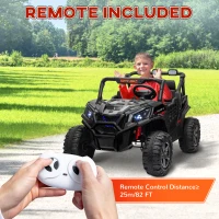 AIYAPLAY 24V 2 Seater Kids Electric Car with Remote Control, Suspension System,  Slow Start, 3 Speeds, for 3-8 Years, Black(m-8)