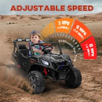 AIYAPLAY 24V 2 Seater Kids Electric Car with Remote Control, Suspension System,  Slow Start, 3 Speeds, for 3-8 Years, Black(m-7)