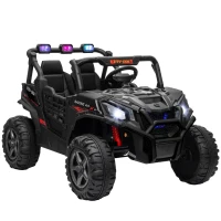 AIYAPLAY 24V 2 Seater Kids Electric Car with Remote Control, Suspension System,  Slow Start, 3 Speeds, for 3-8 Years, Black(m-1)