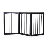 PawHut Barreira de Segurança Dobrável de 3 Painéis Portátil para Animais de Estimação 160x76 cm para Portas Escadas Corredores Marrom escuro(m-1)