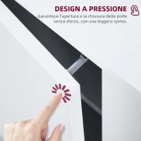 HOMCOM Credenza Moderna con 2 Armadietti a 3 Ripiani in Legno, 107x40x80 cm, Bianco(m-5)