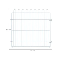 PawHut Parque para Animais de Estimação com 8 Paineis 63x60cm Cerca para Animais de Estimação com Porta com Trava para Jardim Pátio Exterior Prata(m-3)