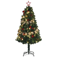 HOMCOM 5ft Pre-Lit and Xmas Tree with Decorations(m-1)
