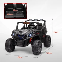 AIYAPLAY 24V 2 Seater Kids Electric Car with Remote Control, Suspension System,  Slow Start, 3 Speeds, for 3-8 Years, Black(m-3)