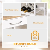 HOMCOM Multi-tier Rolling Kitchen Trolley Serving Cart with 3-Bottle Wine Rack, 1 Drawer, 1 Tray(m-6)