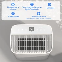 HOMCOM Desumidificador Elétrico 20L/Dia Depósito 2,5L Temporizador 24H Ecrã Digital para Ambientes até 25㎡ 32x23x49 cm Branco(m-6)