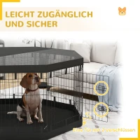 PawHut Puppyren, 76 cm Hoog/ong. 2,5 m², 8 Panelen, Bodemzeil, Combo-Dakzeil(m-7)