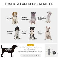 PawHut Rimorchio per Cani da Bicicletta, bianco e nero, 130x90x110cm(m-7)