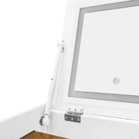 Schminktisch mit LED-Beleuchtung, 3 Schubladen und Spiegel, Multifunktionaler Aufbewahrungshocker, 50×40×115.6 cm, Weiß(m-6)