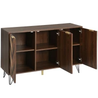 Credenza a 3 Ante con Spazio portaoggetti, color Legno Naturale(m-10)