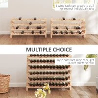 HOMCOM Raft din Lemn de Molid, Dulap pentru 96 Sticle cu 8 Rafturi, Greutate Maximă 100 kg, 114x28x113,5 cm, Lemn Natural(m-4)