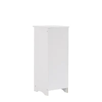 Commode classique avec 5 tiroirs, glissières silencieuses et poignées rondes en métal, MDF + panneau de particules, 40×40×100 cm, Blanc(m-11)