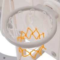 Scivolo per bambini con altalena, piattaforma, armadietto,gioco di perforazione, canestro basket e scala,Grigio+Bianco(m-6)