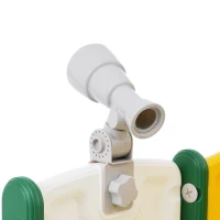 Toboggan pour enfants 8-en-1, jouet d'escalade multifonction avec 2 toboggans, échelle d'escalade, panier de basket, jeu de lasso, jumelles,  200×165×95 cm, Vert Antique(m-5)