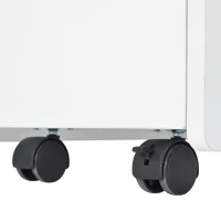 Mobiletto bianco con ruote, versatile carrello portaoggetti per soggiorno, sala da pranzo e camera da letto, design ad arco arrotondato, 82×30×53 cm, Bianco(m-10)