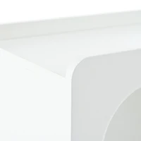 Armoire d'appoint blanche avec roulettes, chariot de rangement polyvalent pour salon, salle à manger et chambre à coucher, design arrondi, 82×30×53 cm, Blanc(m-6)