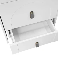 Schminktisch mit LED-Beleuchtung, 3 Schubladen und Spiegel, Multifunktionaler Aufbewahrungshocker, 50×40×115.6 cm, Weiß(m-9)