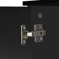 HOMCOM Comò, Mobiletto per Soggiorno e Camera con 3 ante e 2 cassetti, Nero Lucido, Antigraffio (106 x 35 x 76 cm)(m-9)