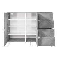 Buffet avec tiroirs, commode avec forme de panneau spéciale, esthétique moderne, 120×35,5×94 cm, Gris(m-8)