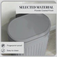 HOMCOM 30 Litre Pedal Bin, Fingerprint Proof Kitchen Bin with Soft-close Lid, Metal Rubbish Bin with Foot Pedal and Removable Inner Bucket, Grey(m-6)