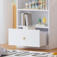 Libreria con tre ripiani e cassetto, camera da letto, soggiorno, 60×50×120 cm, Bianco(m-6)