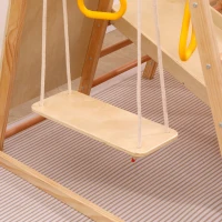 Cadre d'escalade multifonctionnel 7 en 1, échelle de corde, toboggan, filet, prises d'escalade, anneaux, maison-tente, 134×120×120 cm, Naturel(m-8)