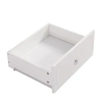 Spiegelschrank Kommode mit 6 Schubladen, Herausnehmbarer Spiegel, Geräuschlose Gleiter, MDF+Spanplatte, 100×50×132 cm, Weiß(m-7)