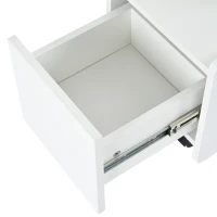 Armoire d'appoint blanche avec roulettes, chariot de rangement polyvalent pour salon, salle à manger et chambre à coucher, design arrondi, 82×30×53 cm, Blanc(m-8)