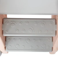 Toboggan 4-en-1 pour enfants avec balançoire, panier de basket et échelle de grimpe, toboggan de jardin pour intérieur et extérieur, ,140×118×102 cm, Rose(m-12)