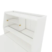 Table à manger extensible avec rangement, Blanc(m-7)