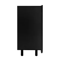 Buffet en forme de larme, avec portes profilées, 120×37,5×80,8 cm, Noir(m-12)