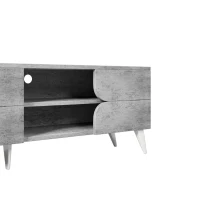 TV-Schrank mit offenen Fächern, viel Stauraum und Kabelmanagement, 160×40×51 cm, Grau(m-7)