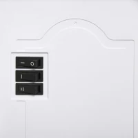 HOMCOM Lareira Elétrica Portátil 1000/2000W com Simulação de Chama Termostato Ajustável e Proteção de Superaquecimento para Salas de até 25m² 36,5x24x41,5cm Branco(m-11)