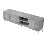 TV-Schrank mit offenen Fächern, viel Stauraum und Kabelmanagement, 160×40×51 cm, Grau(m-10)
