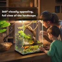 PawHut 40L Vivarium for Lizards, Frogs, Snakes, Turtles, Tortoises w/ Anti-Escape Design, Ventilation(m-5)
