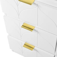 Coiffeuse avec table d'appoint, plateau pivotant (180°), sans miroir ni tabouret, Doré + Blanc(m-7)