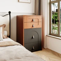 Schminktisch mit LED-Beleuchtung, Multifunktionaler Nachttisch mit Spiegel und 3 Schubladen, inkl. Make-up-Hocker, 50×40×115.6 cm, Schwarz+Braun(m-4)