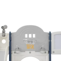 10-en-1 Toboggan pour enfants, Jouet d'escalade multifonction, Toboggan avec échelle d'escalade, Panier de basket, Jeu de golf, Jeu de lasso, Tableau de dessin, Rangement, Jumelles,172×165×95 cm, Bleu Antique(m-8)