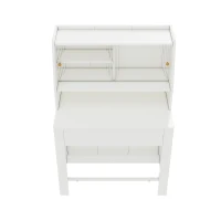 Table à manger extensible avec rangement, Blanc(m-10)
