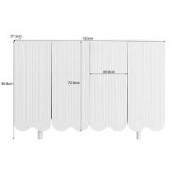 Credenza a goccia, con ante sagomate,  120×37,5×80,8 cm, Bianco(m-3)