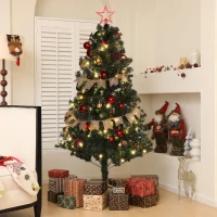 HOMCOM 5ft Pre-Lit and Xmas Tree with Decorations(m-2)