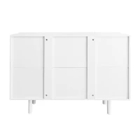 Buffet en forme de larme, avec portes profilées, 120×37,5×80,8 cm, Blanc(m-10)