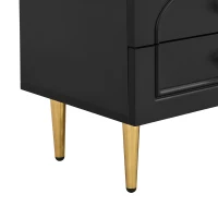 Mobile TV per soggiorno, con cassetti strutturati e ante in vetro, 175×35×45 cm, Nero(m-9)